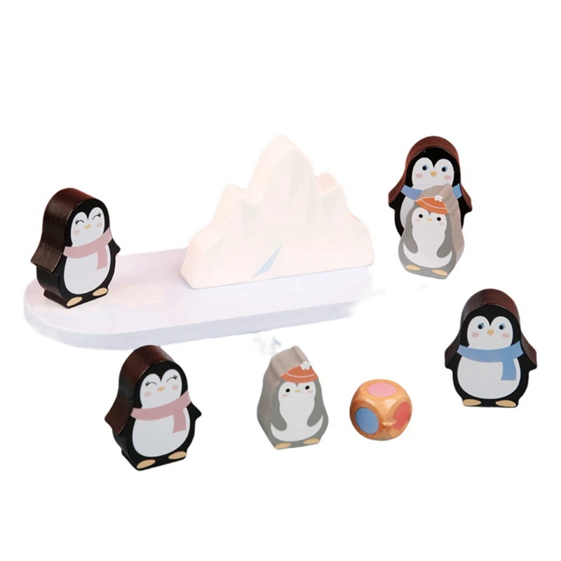 

Wooden Penguin Balance Toy Children's Building Blocks Stacking Music Early Education Puzzle Board Game
