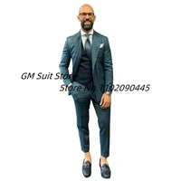 suits for men slim fit peaked lapel tuxedo 3 piece double breasted wedding jacket vest pants custom made blazer set