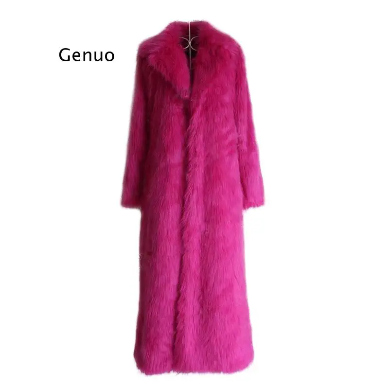 Sexy Autumn Winter Long Teddy Coat Women Casual Solid  Thick White Faux Fur Coat Jackets Black Fur Furry Coat Coats
