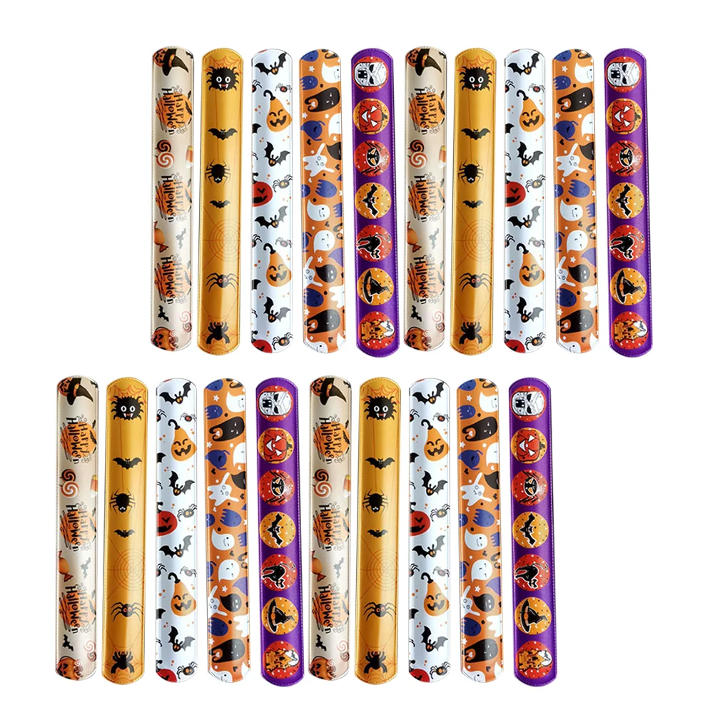 

Slapbracelet Bracelets Kids Bands Treat Party Favors Or Trick Pumpkin Snap Ruler Gifts Bagsgiveaways Wristband Birthday Wrist