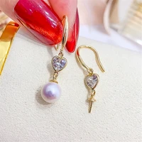 s925 sterling silver pearl beads stud earrings setting base diy jewelry making findingscomponents