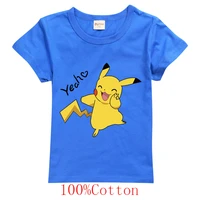 pikachu pokemon casual shirts kids fashion t shirt short sleeves t shirts children cartoon tshirt girls boys clothes fashion
