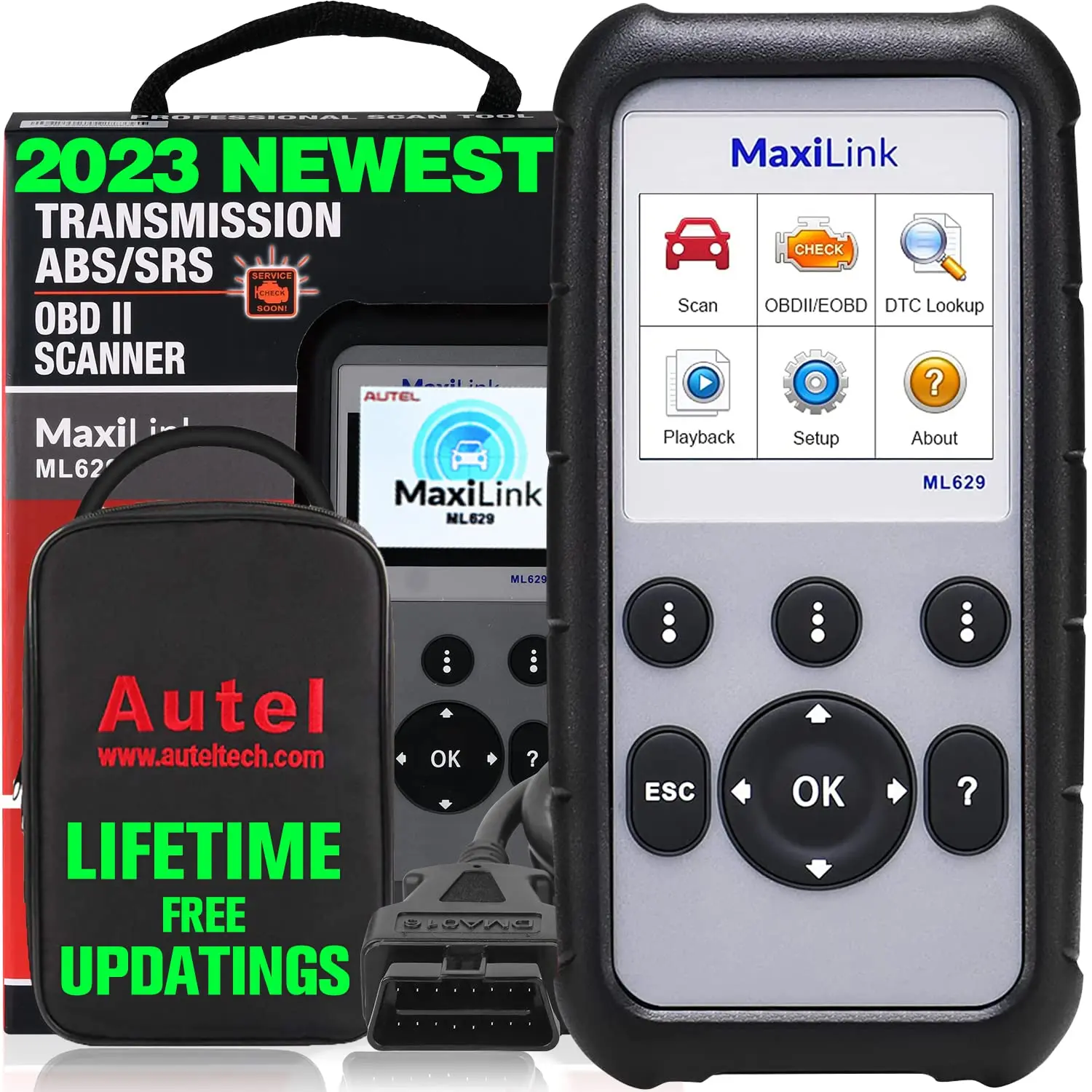 Autel ML629 OBD2 сканер Профессиональный автомобильный диагностический инструмент Коробка передач двигателя ABS SRS DTC поиск Авто VIN Live Data тест