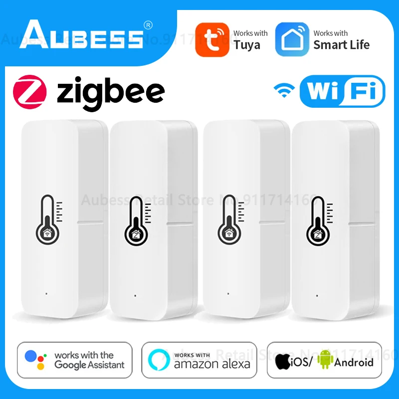 

Датчик температуры и влажности Aubess Tuya ZigBee/Wi-Fi, контроллер, комнатный кухонный термометр, гигрометр для умного дома