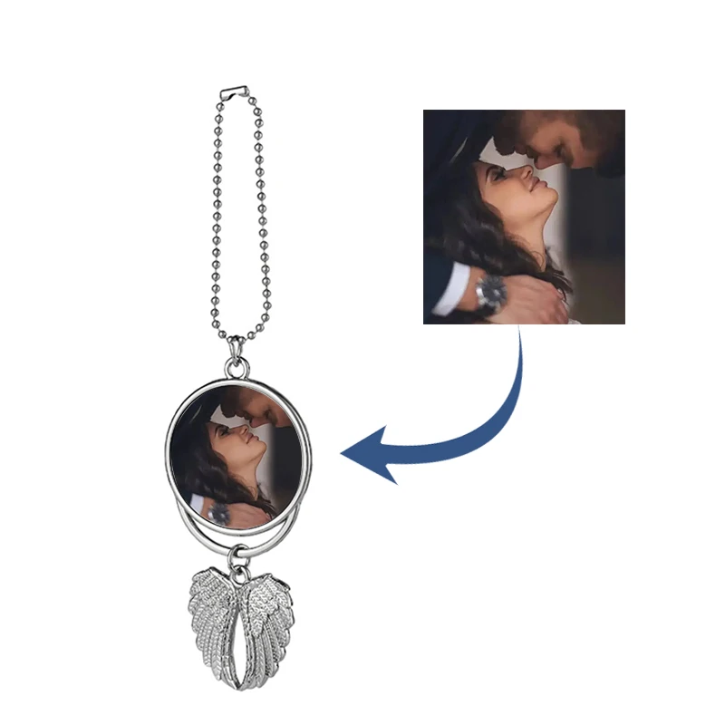 

Craft Express Custom Memorial Picture Angel Wings car hanger pendant ornament