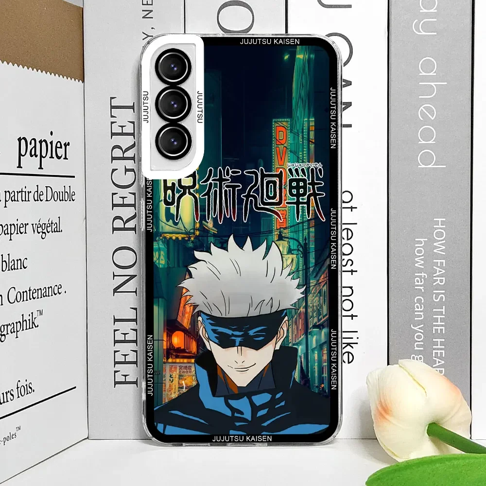 Аниме Чехол для Samsung Galaxy S22 S20 S21 S23 S24 Ultra Plus FE прозрачные чехлы Yuji Itadori Gojo Satoru