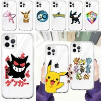 cute pokemon tpu case for apple iphone 13 11 pro max 12 mini xr se 2020 7 8 plus x xs 6 6s transparent funda soft phone cover