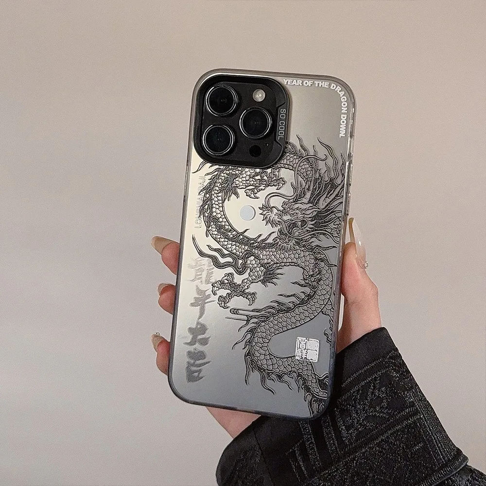 Роскошный чехол для телефона с тиснением дракона для Samsung Galaxy S26 S25 S24 S23 S22 S21 S20 FE Ultra Edge Plus 4G 5G, матовый чехол с защитой от падения (art.: 3920d361cd64d) - 3920d361cd64d