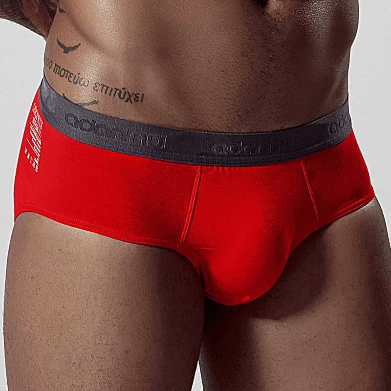 

Мужские трусы бикини AIIOU, черные однотонные эротические брифы, удобные шорты, сексуальное нижнее белье для мужчин, гей-трусы, 2022