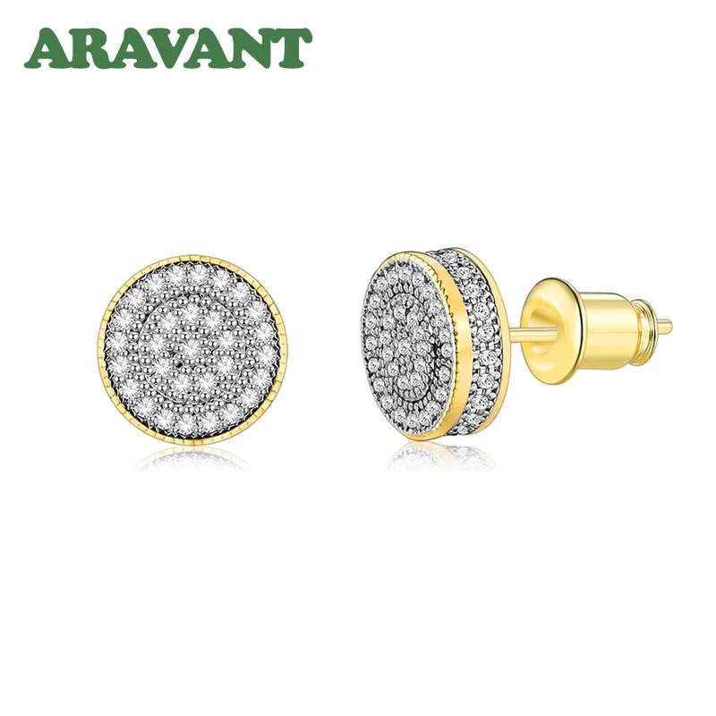 

Круглые серьги с цирконом Aravant, серебро 925 пробы, 18 К, золото, 9 мм, для женщин и девочек, модные рождественские украшения