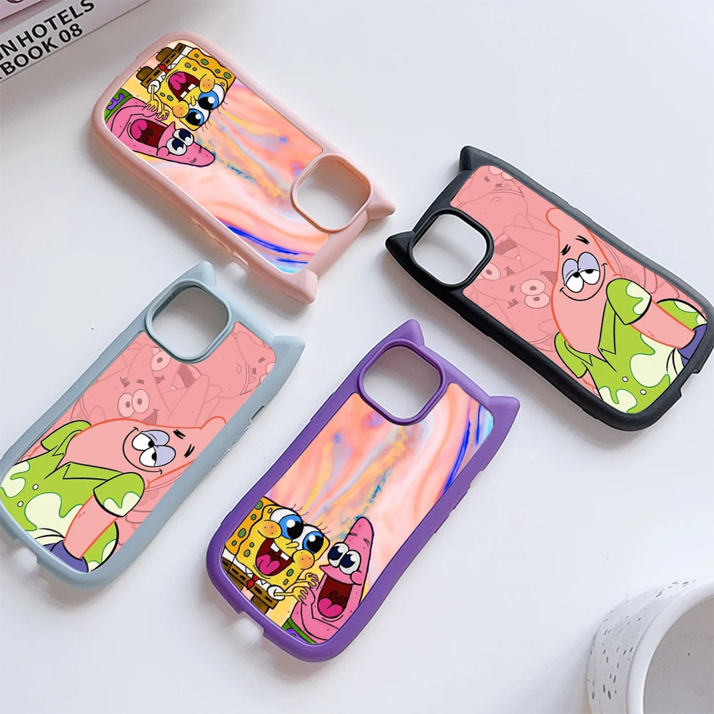 Мягкие чехлы с кошачьими ушками для телефонов iPhone 15 14 13 12 11 Pro Max Plus XR прозрачная