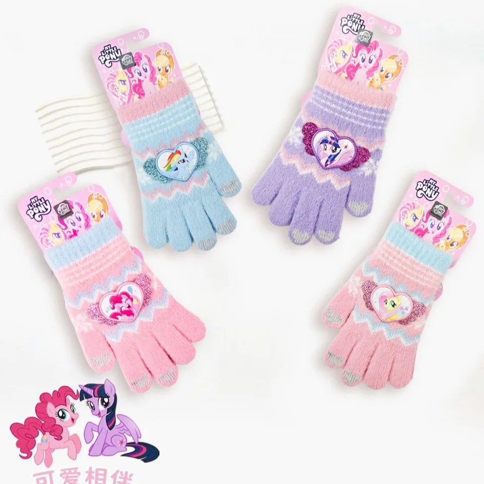 Детские перчатки Miniso Disney с пятью пальцами для девочек зимние теплые подкладкой