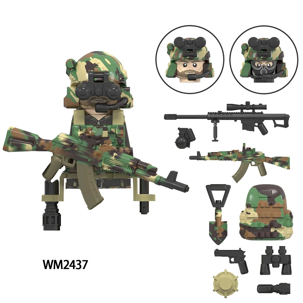 MOC милитари солдаты мини аниме Экшн фигурки оружие робот мейка строительные