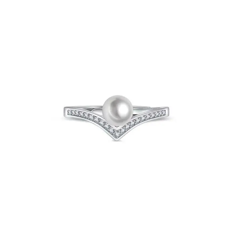925 Silver Pearl Ring Women's Cold Sle Design Unique Light Luxury High Sense Proposal Index Finger