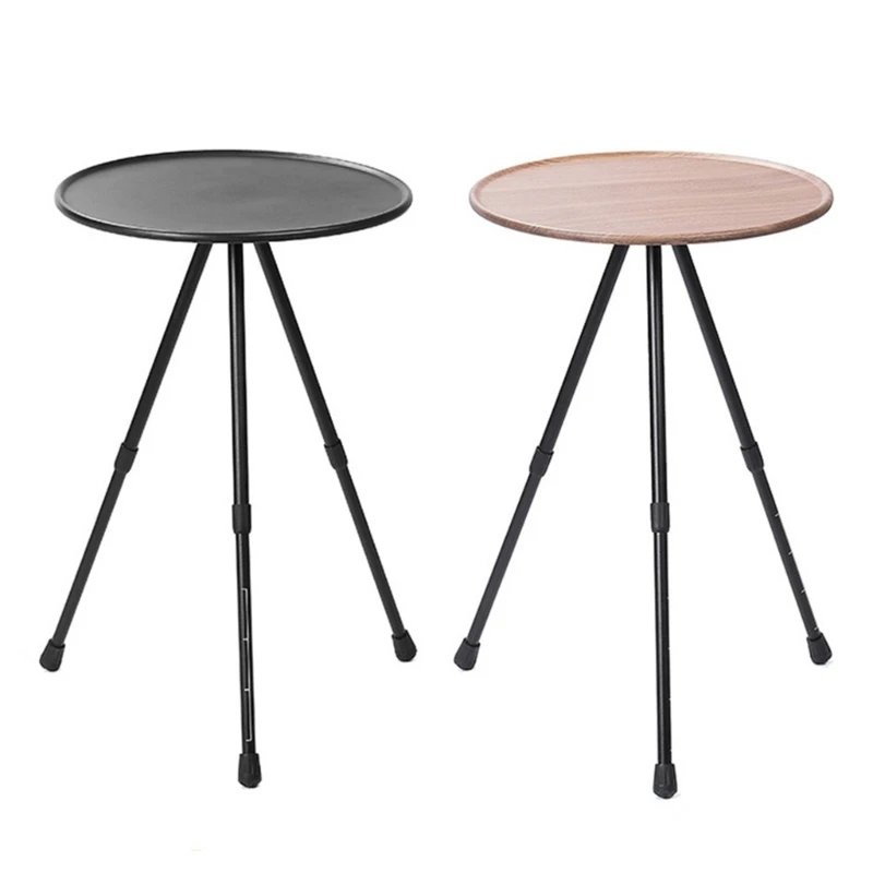 

Outdoor Camping Table Folding Round Table Three-legged Dining Table Aluminum Alloy Coffee Table for Picnic BBQ Hiking H053