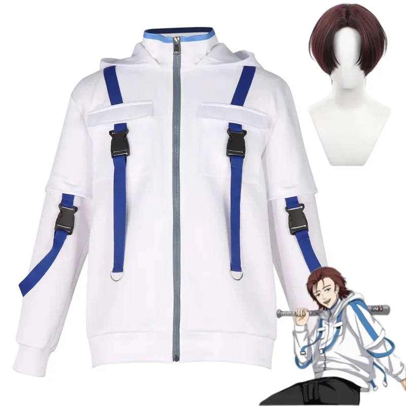 Фото Аниме-куртка Wind Breaker: Кил Шинго, Натори Такеру, Кунго Шю, Киришима. Белая толстовка с капюшоном. Парик. Для мужчин и женщин. №2