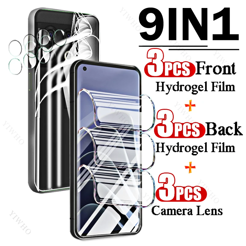 

9in1 Full Covers Front Back Hydrogel Film for OnePlus 10 Pro 6.7" Fingerprint Screen Protectors for OnePlus 10Pro Camera Lens HD