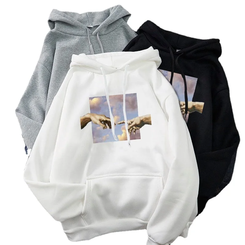 

Women's Oversized Warm Kawaii Style Hoodie Ladies Casual Pullover Sleeve Print Hooded Sweatshirt Plus Size S-4XL