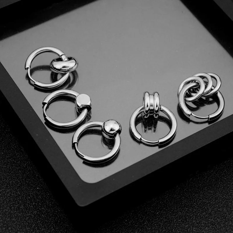 Pendant Stud Earrings Boys Guys Girls Ear Clip Rock Street Pop Jewelry Gift
