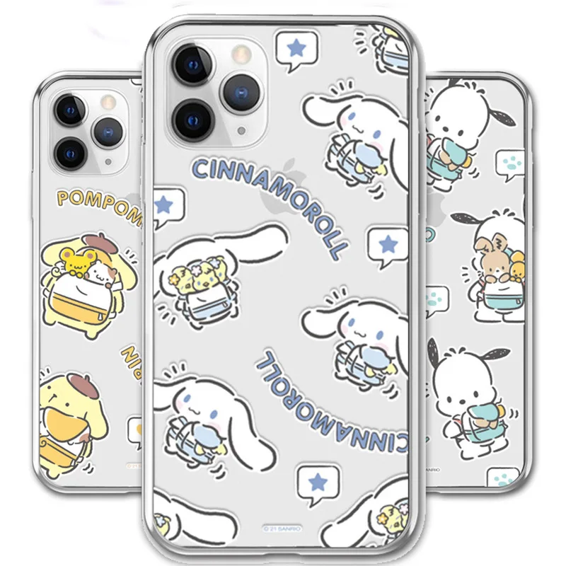 

Cinnamoroll Kuromi Pompompurin, Плюшевые Милые Мультяшные милые прозрачные искусственные аниме плюшевые игрушки для девочек в подарок