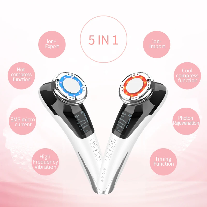 ANLAN EMS Facial Massager LED Light Therapy Skincare Wrinkle Removal Skin Tightening Hot Cool Treatment Skin Care Beauty Device