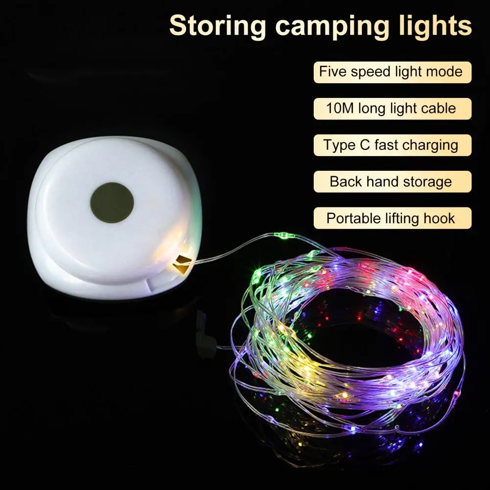 

Camping String Light IP67 Waterproof Multiple Lighting Modes Rechargeable Tent Fairy String Light Outdoor Decor Camping Light