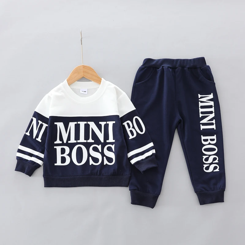 Украшение с алфавитом Boss подходящий цветной костюм детская одежда из двух