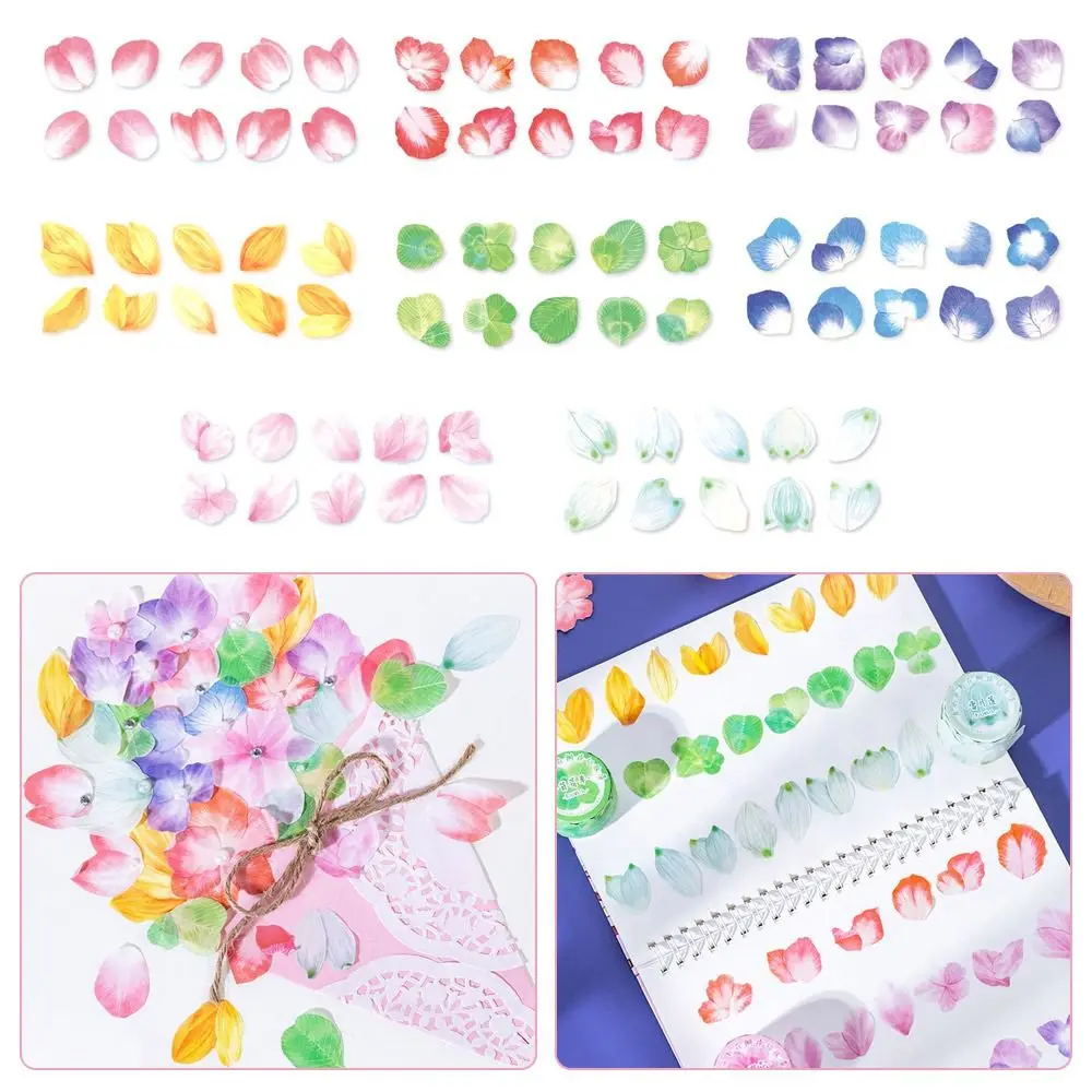 

200pcs Adhesive Decorative Tulip Masking Washi Stylish Sticky Paper Flower Petals Tape Masking Tape Scrapbooking