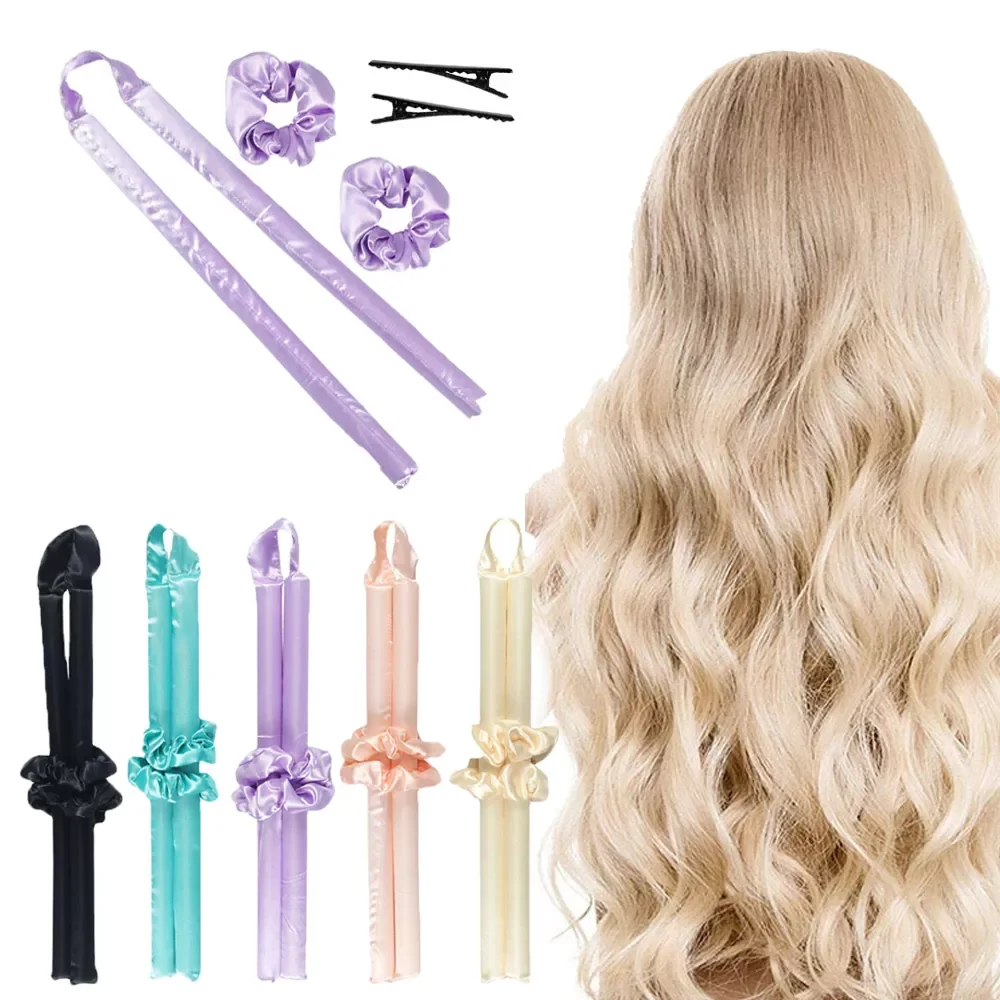 

Heatless Curling Rod Headband Hair Rollers Wave Formers Wet Wavy Bundles No Heat Curls Hair Styling Tools Curl Bar бигуди