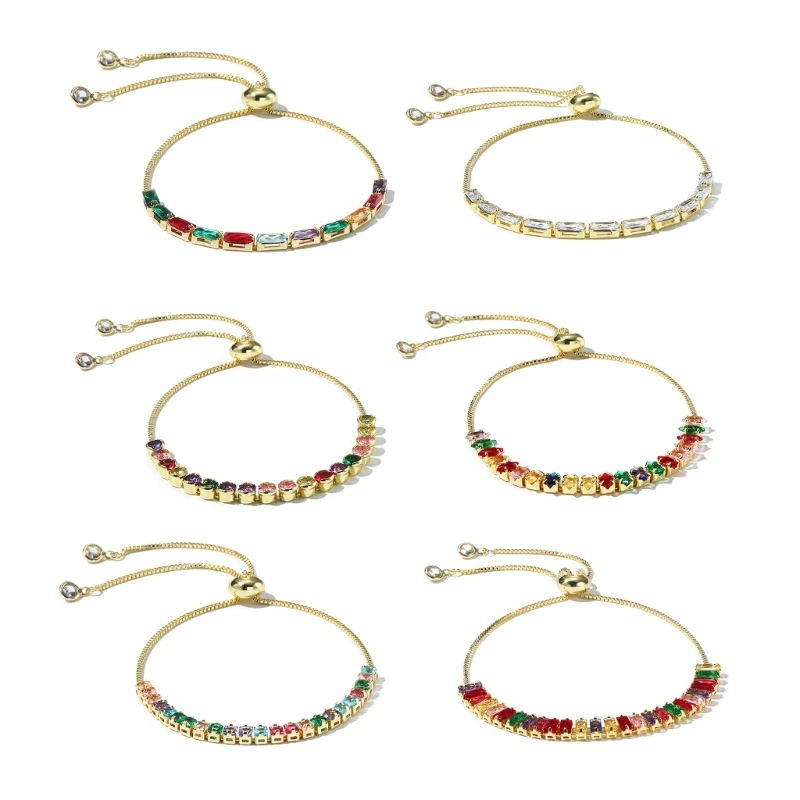 

Adjustable Bracelets Tennis Bracelets Zircon Bracelet Adjustable Slider Bracelet