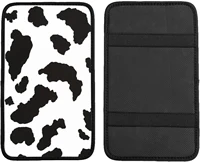 auto center console pad black white cow print print universal fit soft comfort car armrest cover fit for most sedans suv tru