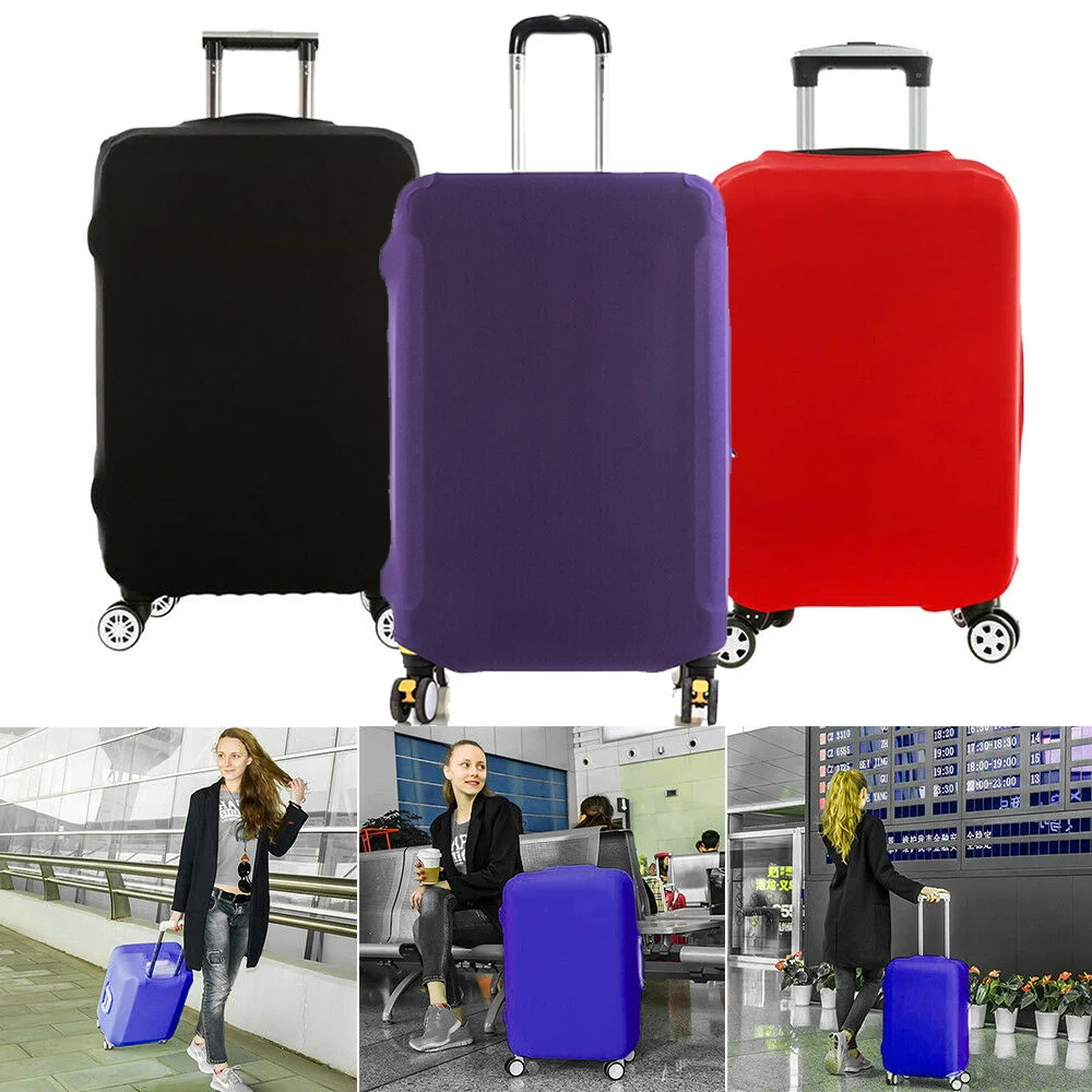 Luggage Cover Suitcase Protector Airplane Pattern Print Thicker Elastic Dust Cover To 18-32 Inch Trolley Case Travel Accessories images - 6