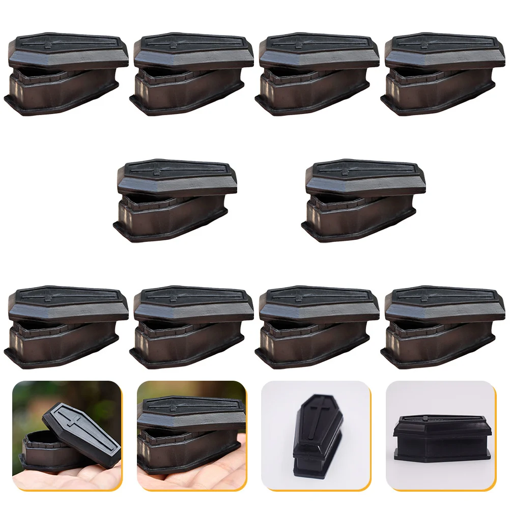 

10 Pcs Coffin Model Tabletop Models Party Favors Ornaments Decorations Prank Props Plastic