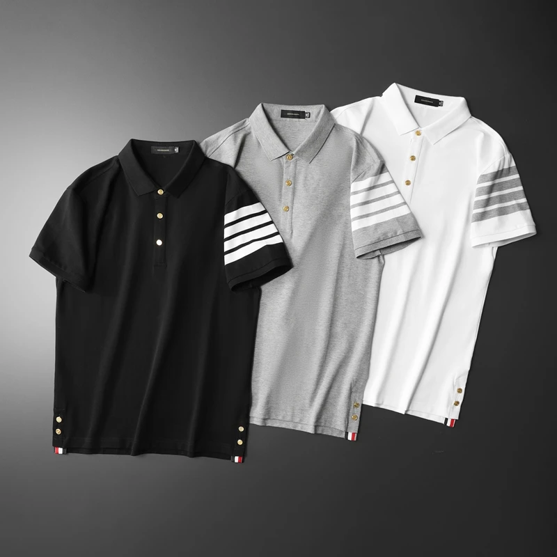 

Mens Summer Short Sleeve Casual Cotton Designer Homme Solid Slim Polos Golf Collared Polo T Shirts White Polo Us Shirt