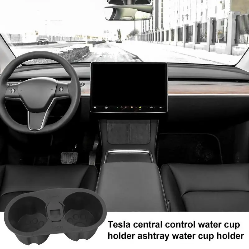 

Автомобильный водонепроницаемый подстаканник для консоли, подставка с двойным отверстием, нескользящий держатель для Tesla Model Y Limiter, аксессуары для интерьера автомобиля