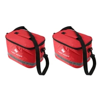 2x first aid kit sports camping bag home emergency survival package red nylon striking cross symbol crossbody bag