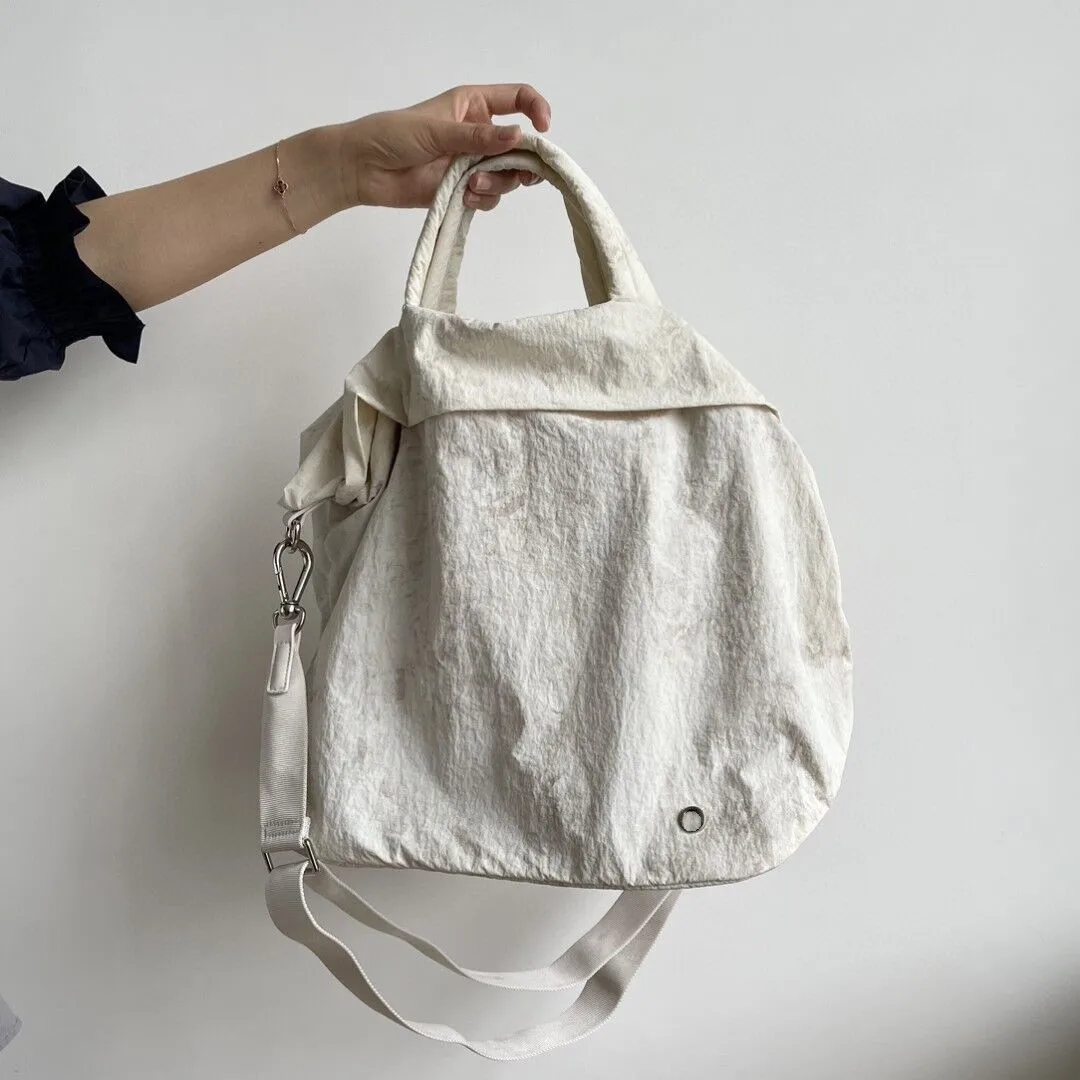 Women's Hand Bag Diagonal Straddle One Shoulder Tote Pure Color Tennis Yoga Fitness 19L Nylon waterproof on my level