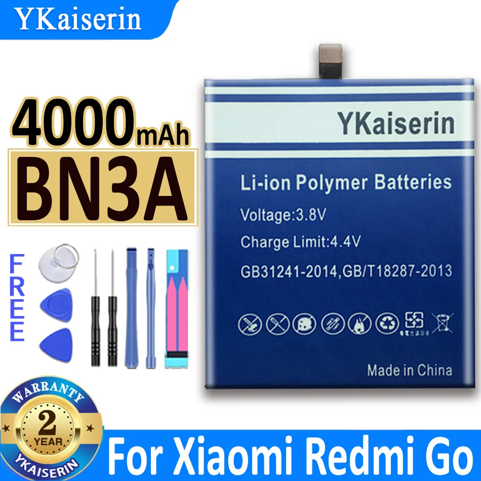 

YKaiserin Battery BN 3A BN-3A 4000mAh for Xiaomi Redmi Go BN3A High Quality Phone Replacement Bateria + Tacking Number