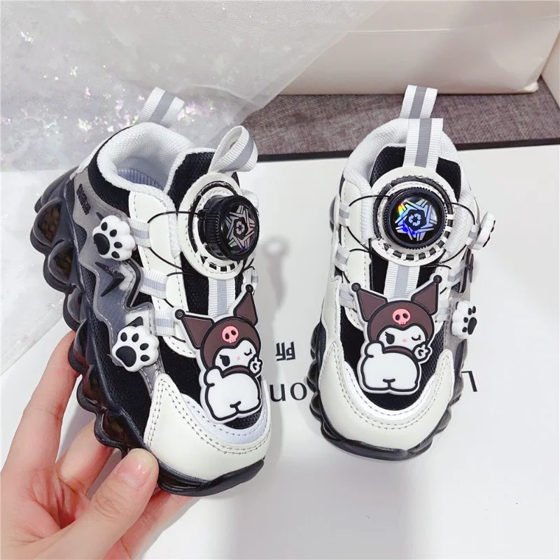 

Sanrio Kawaii 2023 Spring and Autumn Children's Cartoon Fashion HelloKitty Sports Shoes Gift Rotating Button Daddy Shoes Casual