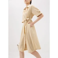 shuchan 100 natural silk dress women designer luxurious draped mid calf vintage a line birthday dress for women