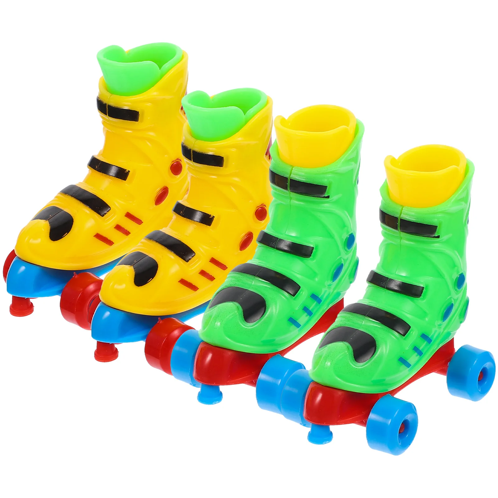 

2 Pair of Funny Athletic Set Skates Toy Finger Roller Skate Toy Novelty Roller Skate Toys