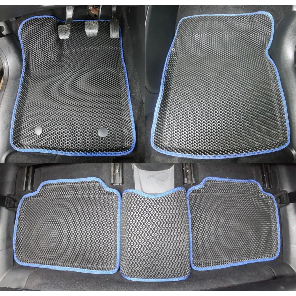 Новинка! Коврики ЕВА с Пресс Бортами на Lada Vesta CITY черно-синий |