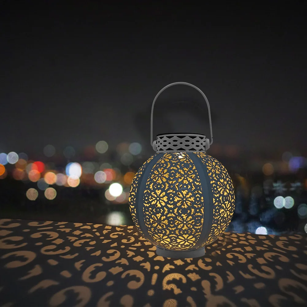 

Creative Solar LED Iron Art Lantern Light Practical Durable Multi-functional Classic Garden Yard Lighting Projector Lamp