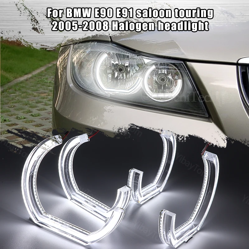 

DTM Angel Eyes LED for BMW E90 E91 Saloon Touring 2005-2008 Halogen Headlight DRL Halo M4 Style White Light Kit Accessories
