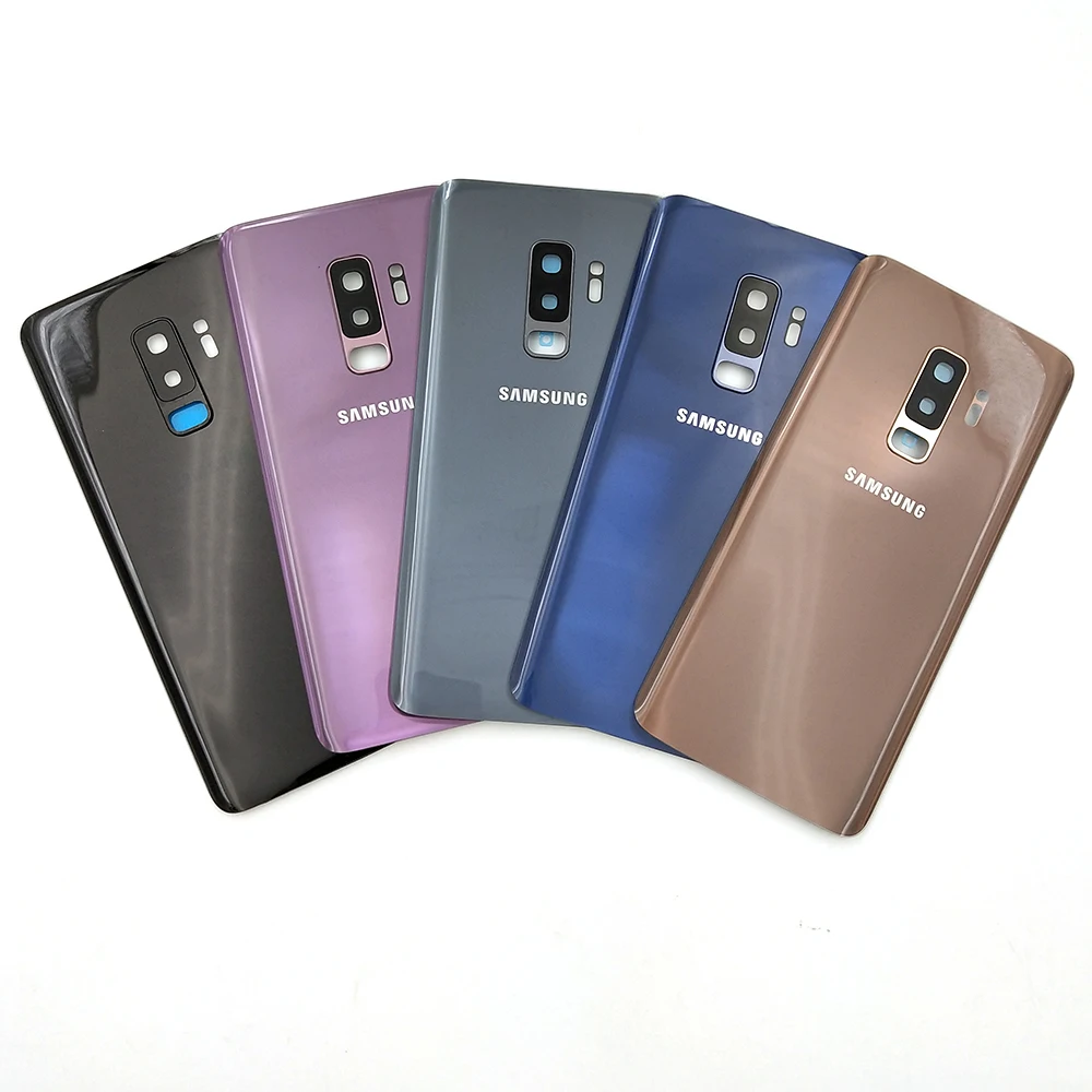 

Новое заднее стекло для Samsung Galaxy S9 G960 G960F/FD, задняя панель, крышка аккумулятора + объектив S9 Plus S9 + G965 G965F, задняя крышка корпуса