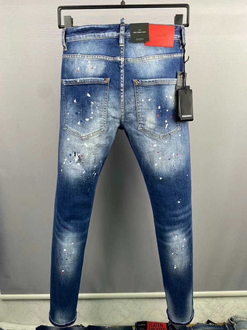 2022 Spring/Summer New DSQUARED2 Men's/Women's Ripped Patch Jeans Fashion All-Match Pants 9850