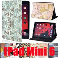 tablet case for ipad mini 6 case 2021 ipad mini 6th generation 8 3 inch geometry pattern leather stand protective case