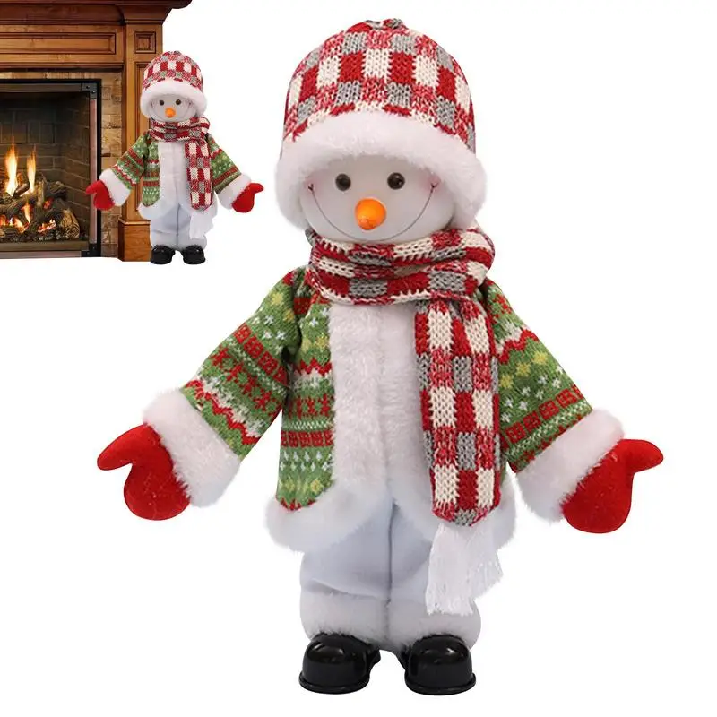 

Christmas Snowman Doll Rotating Dancing Singing Electric Plush Toy Battery Operated Musical Figure Holiday Favor Home Decoration