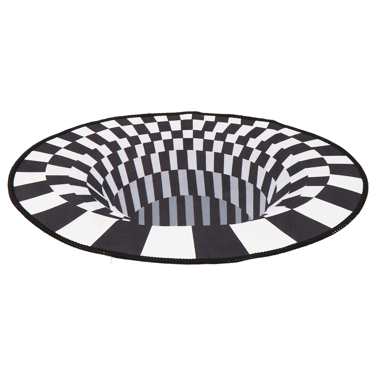 

Rug Carpet Mat 3D Illusion Floor Visual Rugs Round Optical Area Decor Bedroom Ground Non Door Hole Black Decoration Skid White