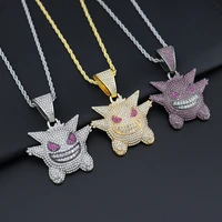 pokemon anime gengar figures funny necklace pendant cartoon dolls jewelry boy girls necklace pikachu model accessories kid gifts